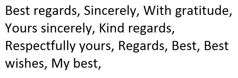 Other Words For Sincerely In A Letter